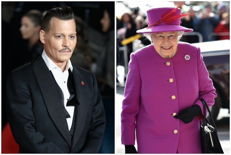 Johnny Depp and Queen Elizabeth.