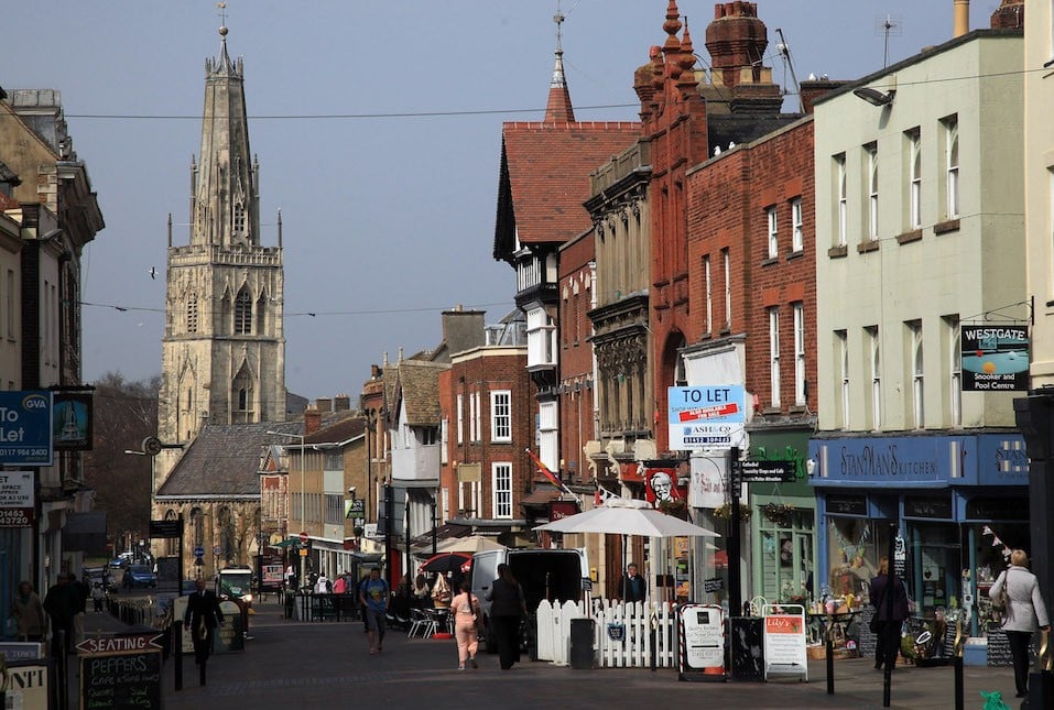 A general view of the streets close to Gloucester Cathedral