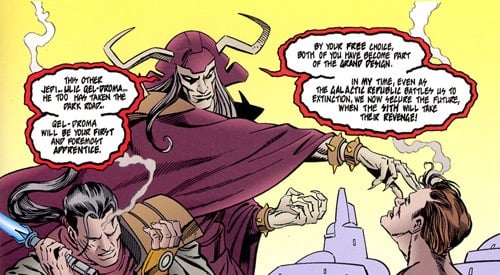 Marka Ragnos touching someones head. Marka Ragnos touching someones head.
