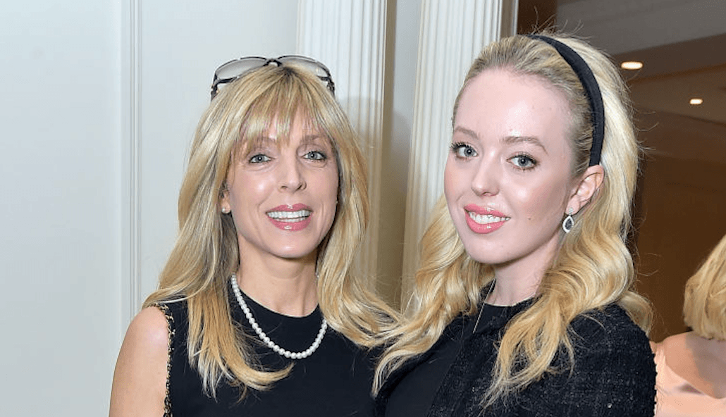 Marla Maples stands next to Tiffany Trump. 