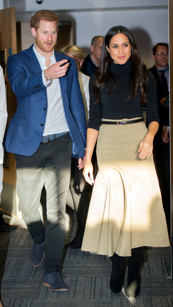 Prince Harry and his fiancee US actress Meghan Markle visit Nottingham Academy on December 1, 2017 in Nottingham, England. Prince Harry and Meghan Markle announced their engagement on Monday 27th November 2017 and will marry at St George's Chapel, Windsor in May 2018. 