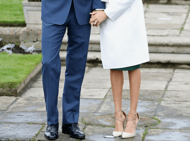 Meghan Markle at her engagement announcement. Meghan Markle at her engagement announcement.