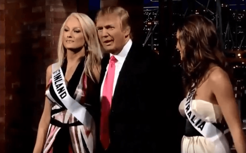 Miss Finland, Ninni Laaksonen and Donald Trump on the David Letterman Show
