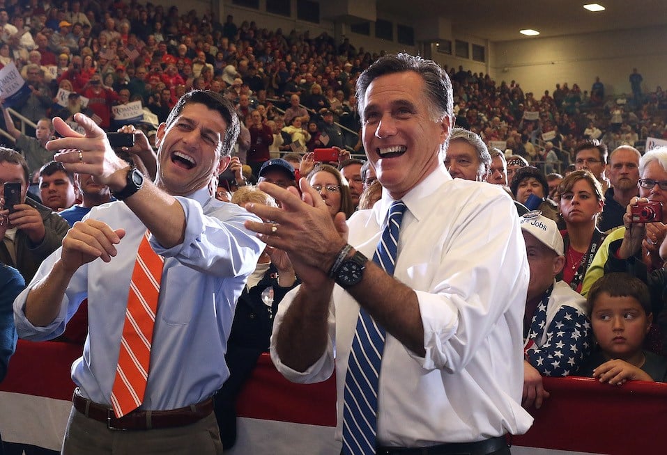 Mitt Romney and his running mate U.S. Sen. Paul Ryan during a campaign rally at the Marion County Fairgrounds