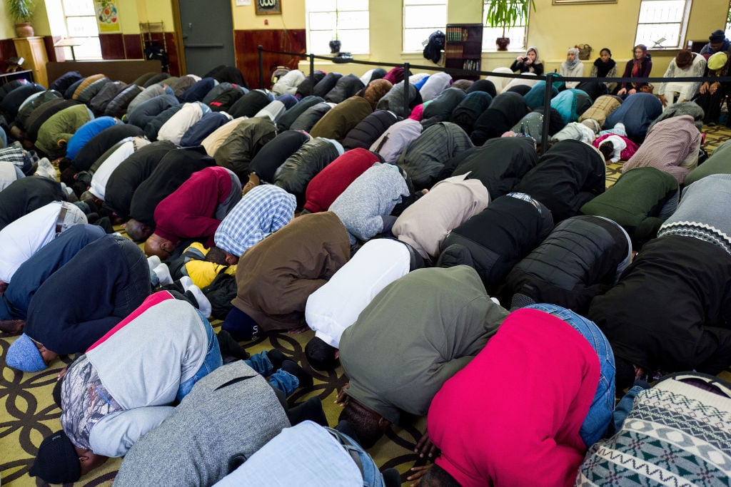Muslims pray in mosque