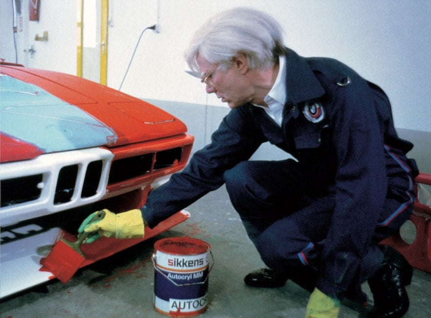 Andy Warhol with the BMW M1 Art Car