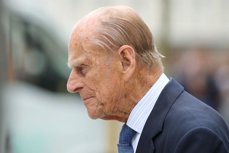 A side view of Prince Phillip. 