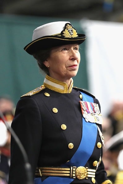 Britain's Princess Anne, Princess Royal attends the Commissioning Ceremony for the Royal Navy aircraft carrier HMS Queen Elizabeth on board the ship at HM Naval Base in Portsmouth, southern England on December 7, 2017. Her Majesty The Queen, accompanied by Her Royal Highness The Princess Royal, attended the Commissioning Ceremony of the aircraft carrier HMS Queen Elizabeth, the largest warship ever built for the Royal Navy.