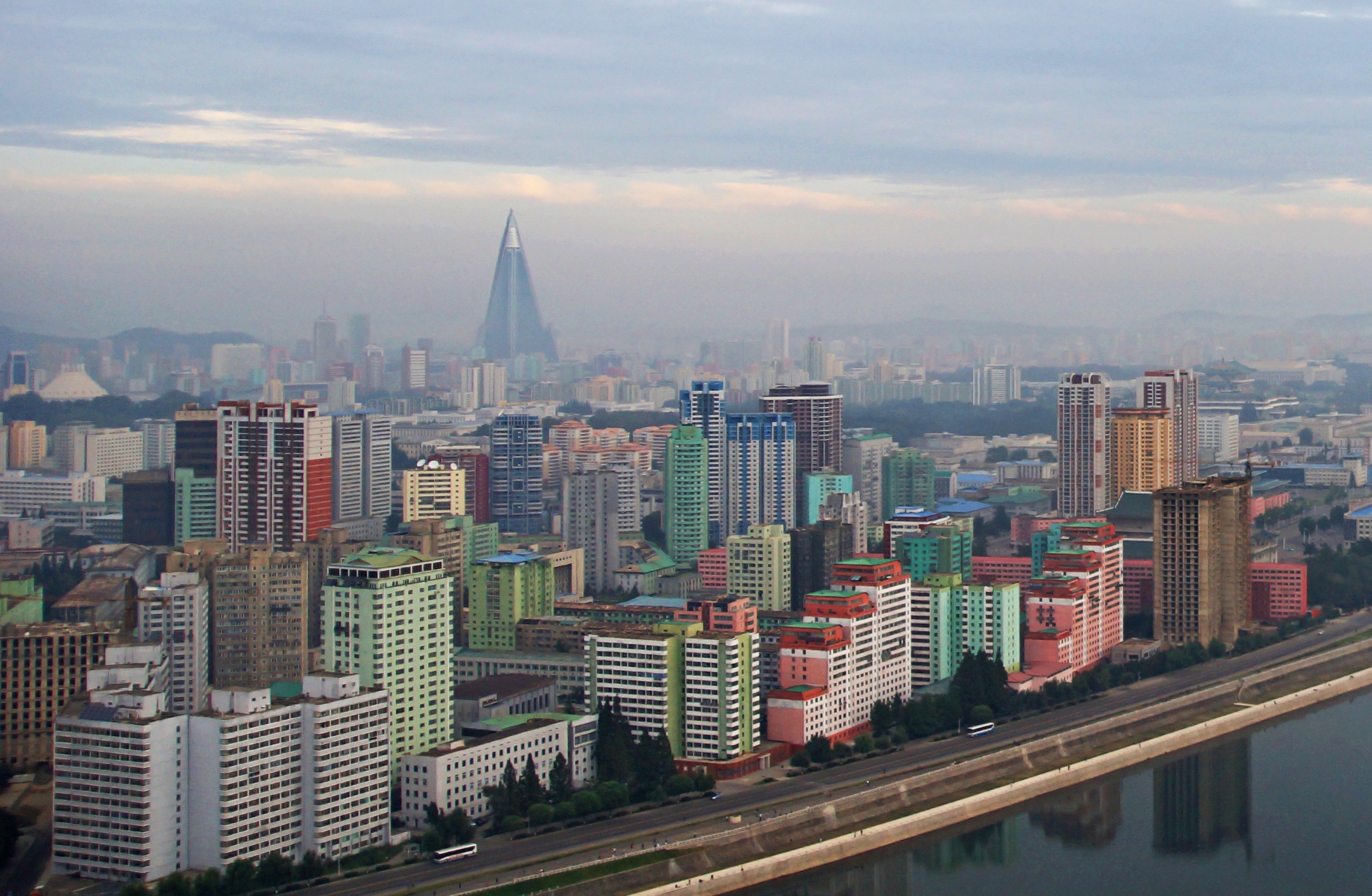 Panorama of Pyongyang and the Taedong-gang river