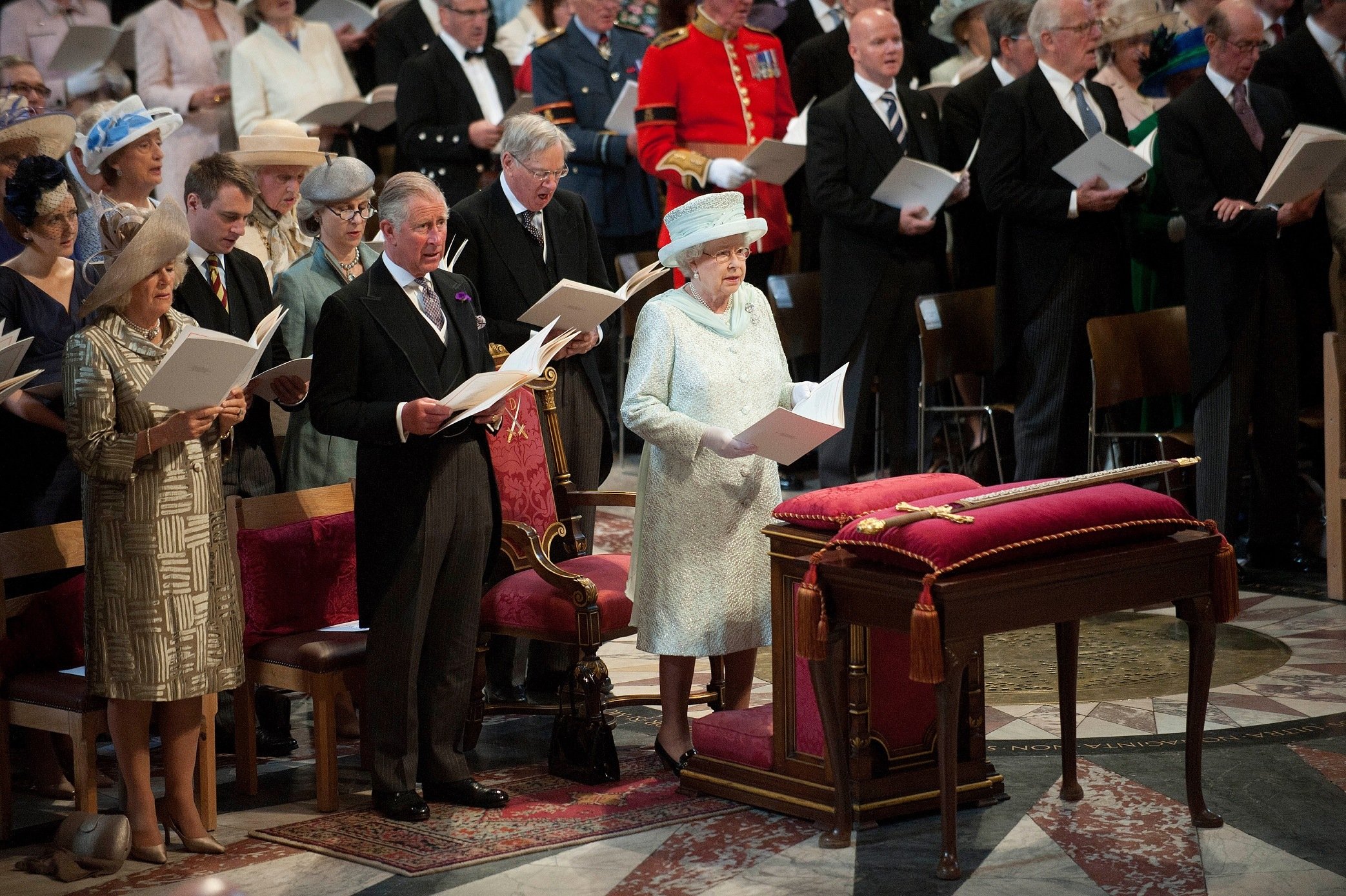 Queen Elizabeth and Royal Family at church