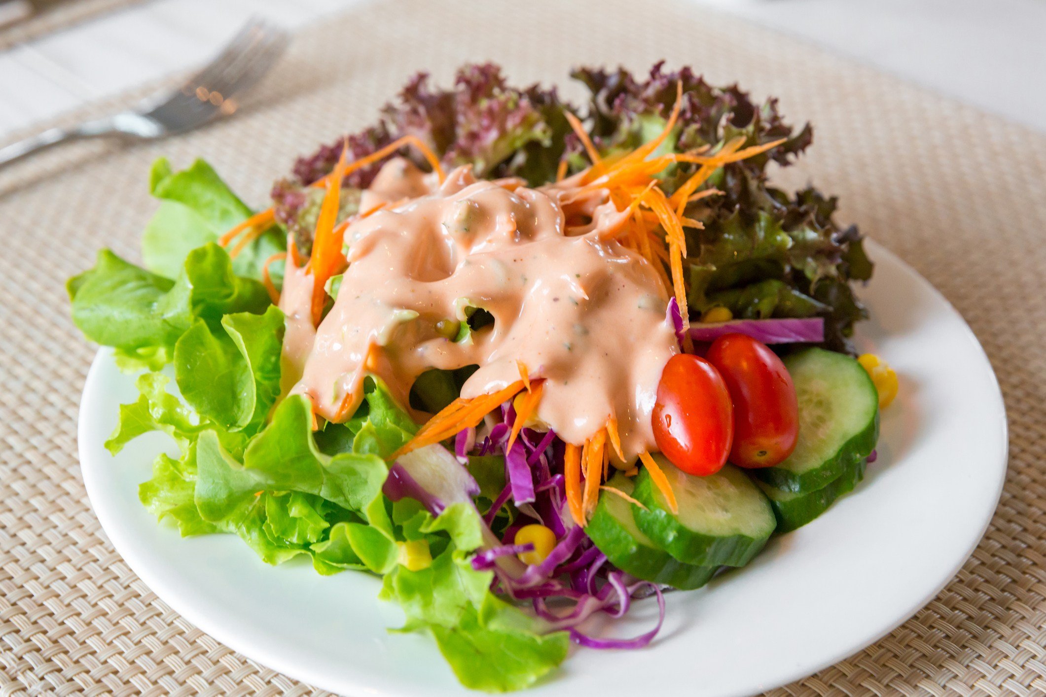Salad with russian or thousand island dressing