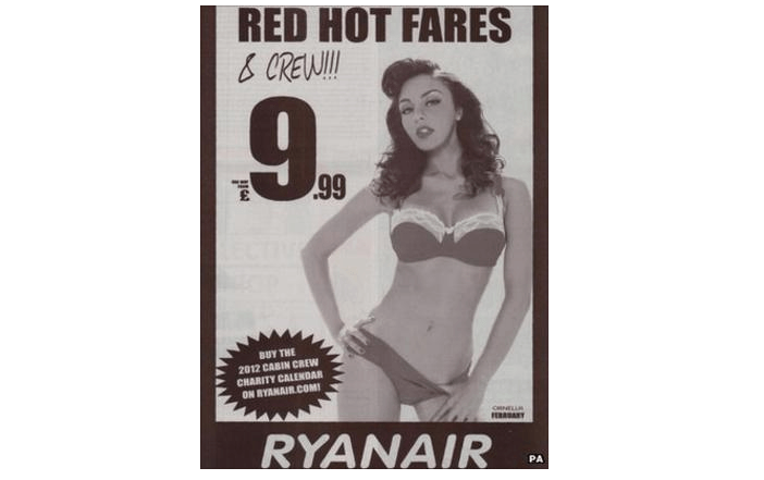 Ryanair Offensive Ad featuring a woman in a bikini