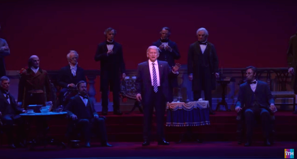 Trump robot with other presidents