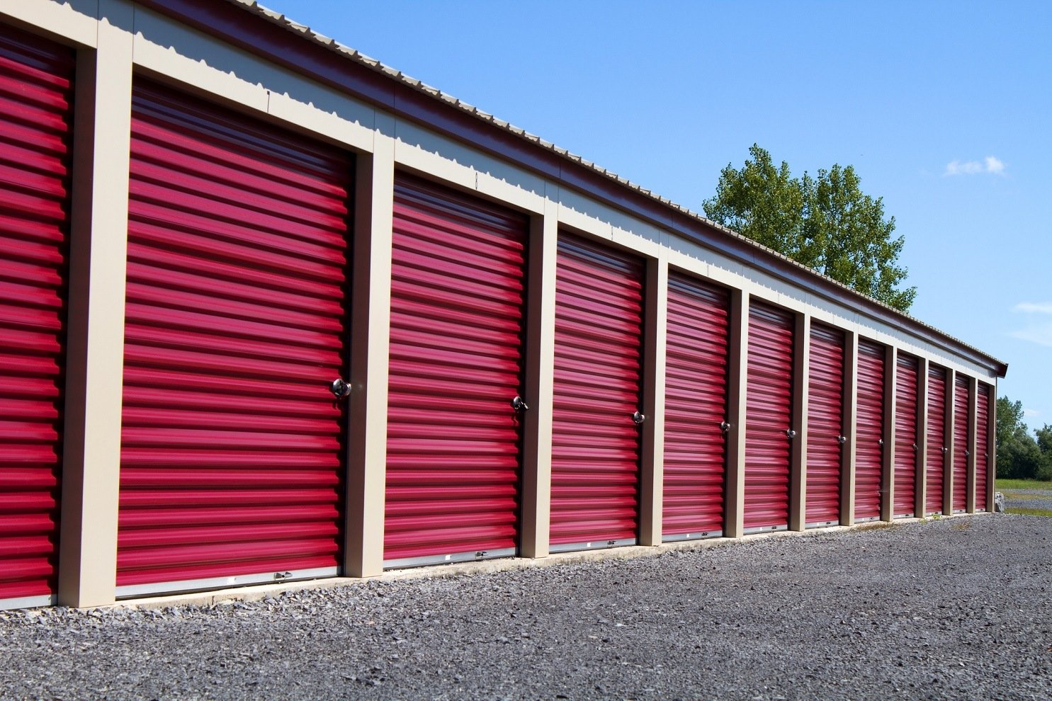 Red Mini Self Storage Rental Units
