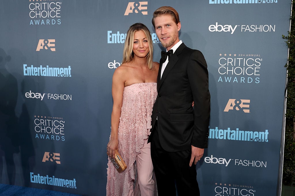 Kaley Cuoco and Karl Cook Actress Kaley Cuoco (L) and Karl Cook attend The 22nd Annual Critics' Choice Awards