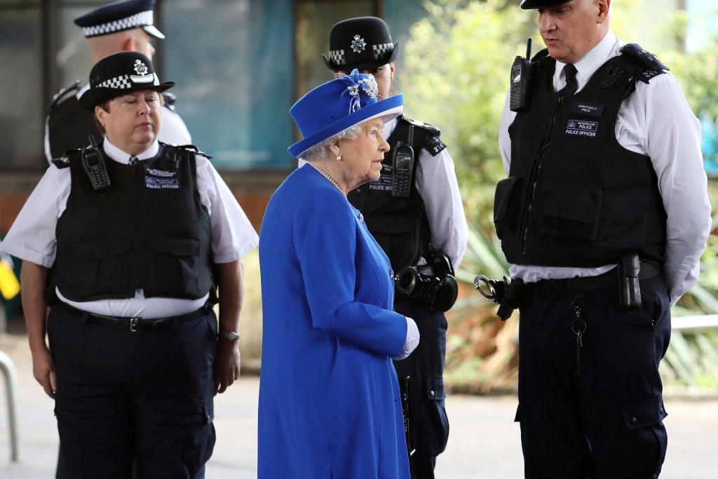 Queen Elizabeth II meets police officers