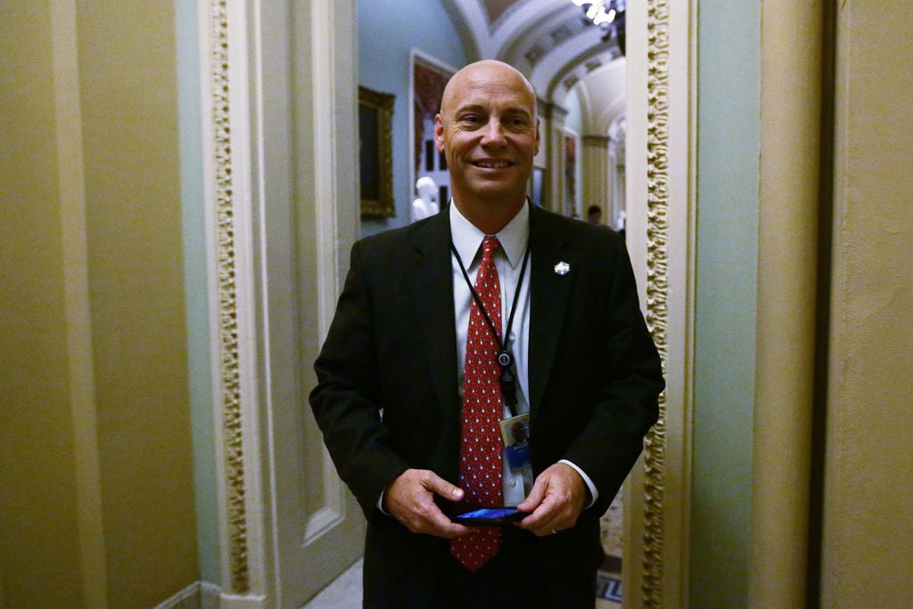 U.S. Senate Debates Tax Reform Bill White House Director of Legislative Affairs Marc Short passes by in a hallway at the Capitol