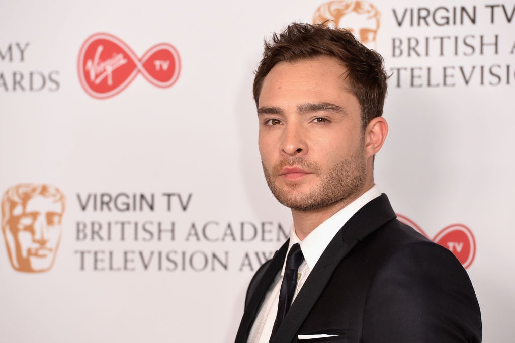 Ed Westwick poses in the Winner's room at the Virgin TV BAFTA Television Awards