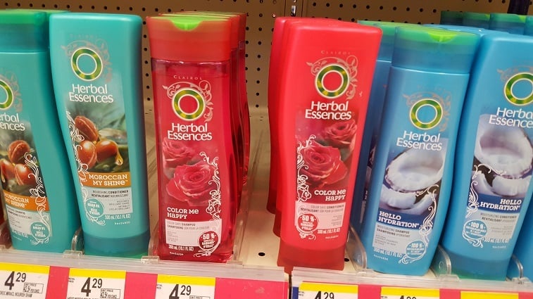 Herbal Essences shampoo and conditioner Herbal Essences on Walgreens shelf
