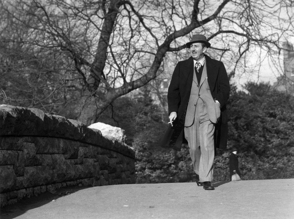 Walt Disney In Dublin American animator and producer Walt (Walter Elias) Disney walking through St Stephens Green, Dublin