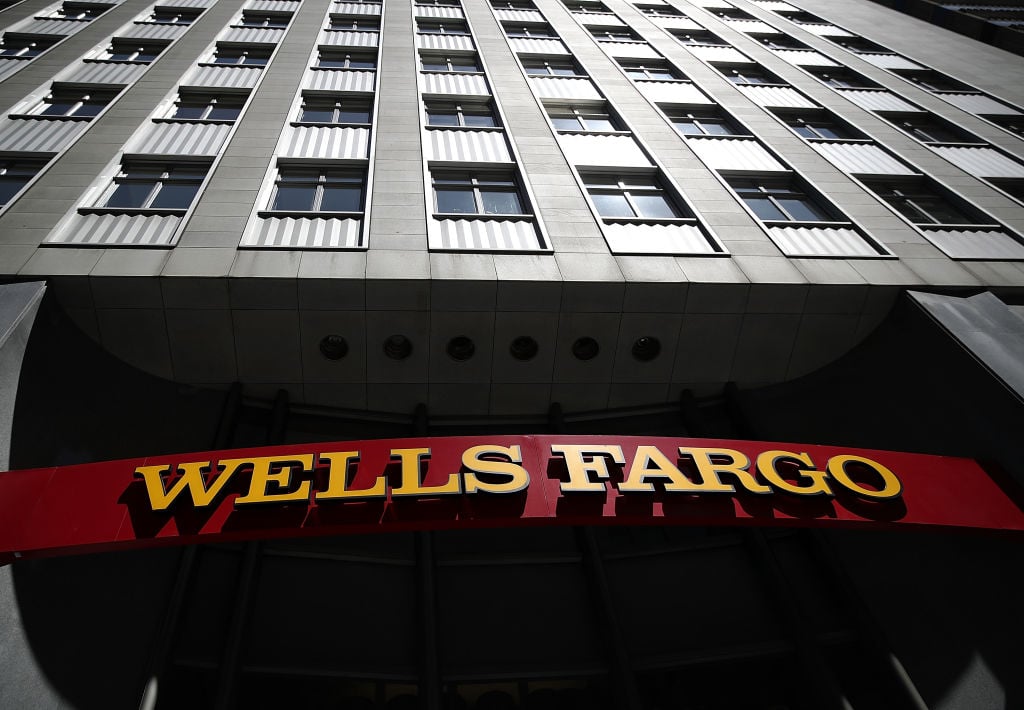 Wells Fargo sign on highrise building