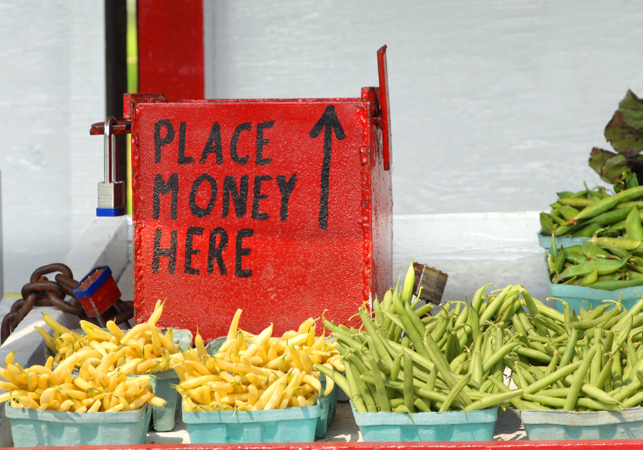 Money Box at Amish Stand Trusts Honesty