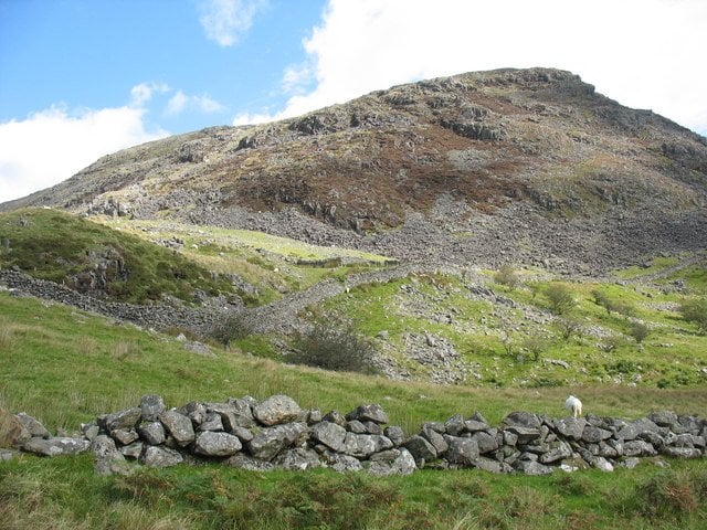 rock wall in field