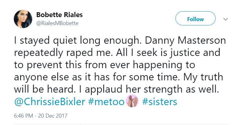 Bobette Riales is the fifth woman to accuse Masterson of sexual assault.