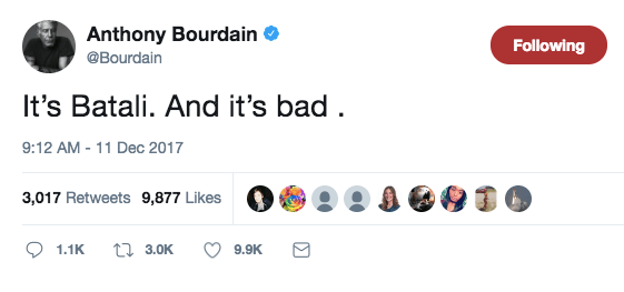 Anthony Bourdain reacts to the Mario Batali news