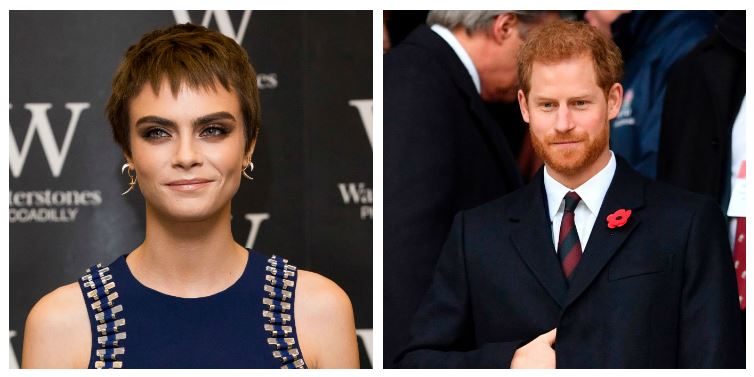 A composite image of Cara Delevingne and Prince Harry