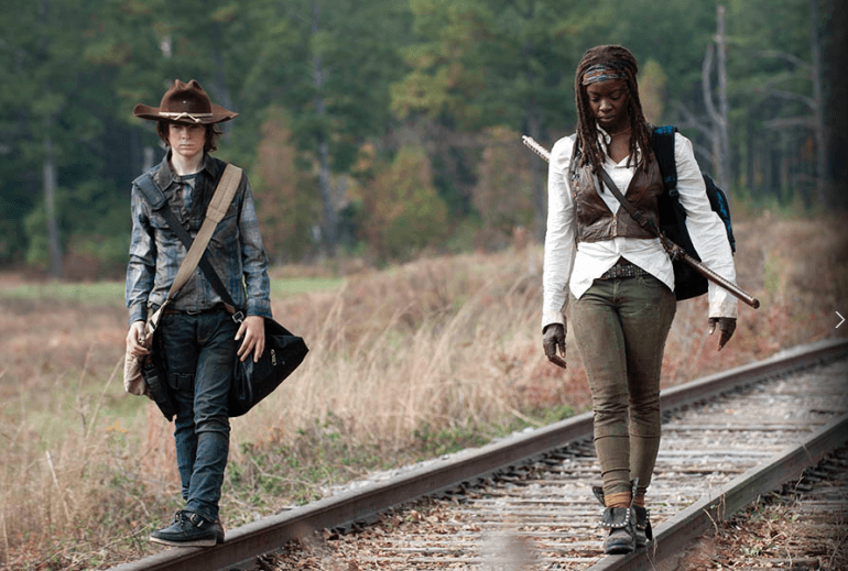 Chandler Riggs and Danai Gurira