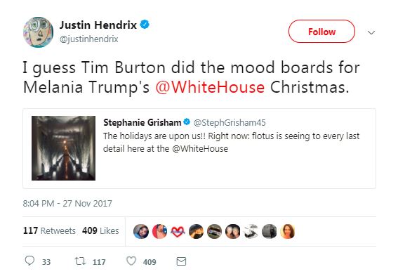 a tweet about tim burton and trump christmas a tweet about tim burton and trump christmas