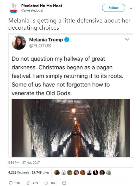 tweet about melania christmas decor with stick hallway tweet about melania christmas decor with stick hallway