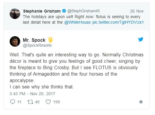 tweet about melania trump christmas tweet about melania trump christmas