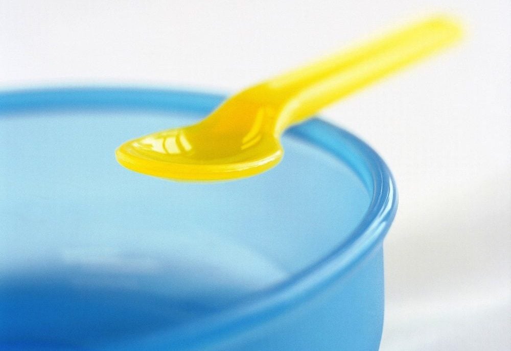 plastic bowl and spoon