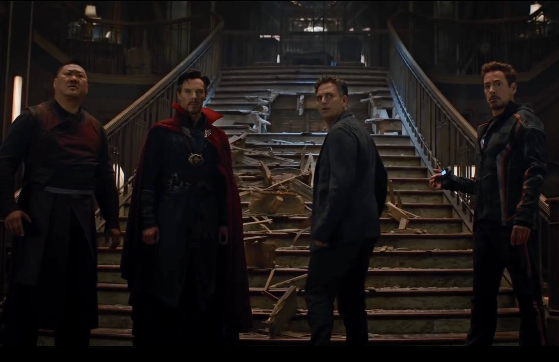 Wong, Dr. Strange, Bruce Banner, and Tony Stark Wong, Dr. Strange, Bruce Banner, and Tony Stark