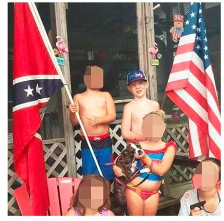 kimberly jones' facebook photo of her kids with confederate flags kimberly jones' facebook photo of her kids with confederate flags