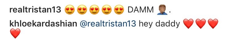 A close-up of Khloe Kardashian's comments on Instagram A close-up of Khloe Kardashian's comments on Instagram