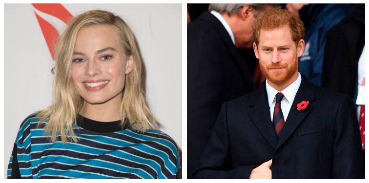 A composite image of Margot Robbie and Prince Harry