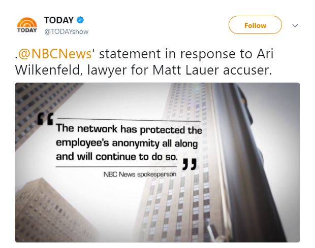 NBC responded to Wilkenfeld's complaints