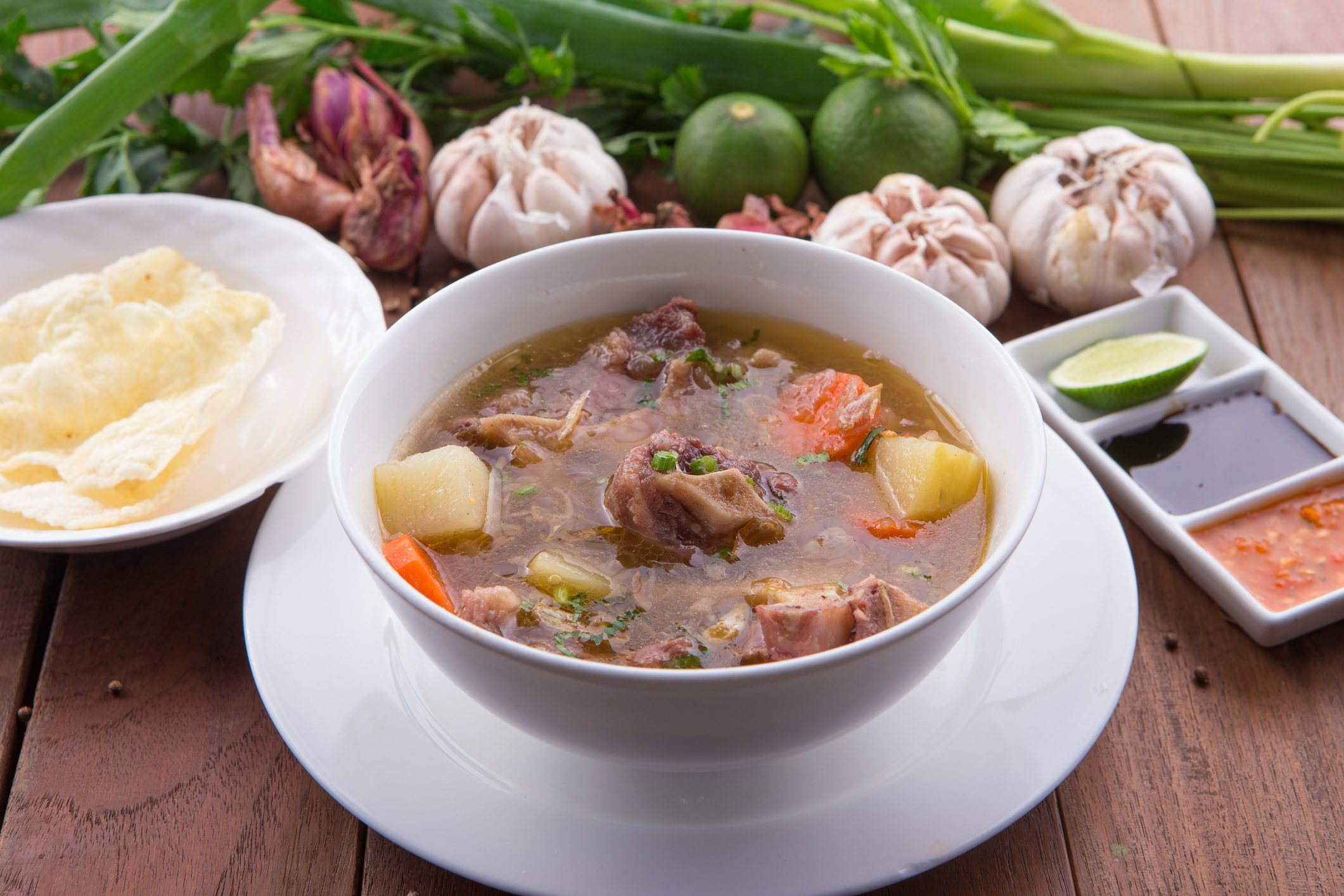 Indonesian Oxtail Soup or Sop Buntut