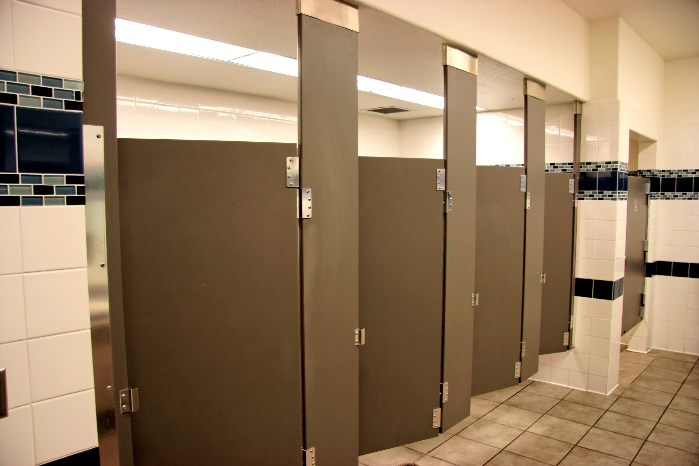Empty Public Bathroom Stalls