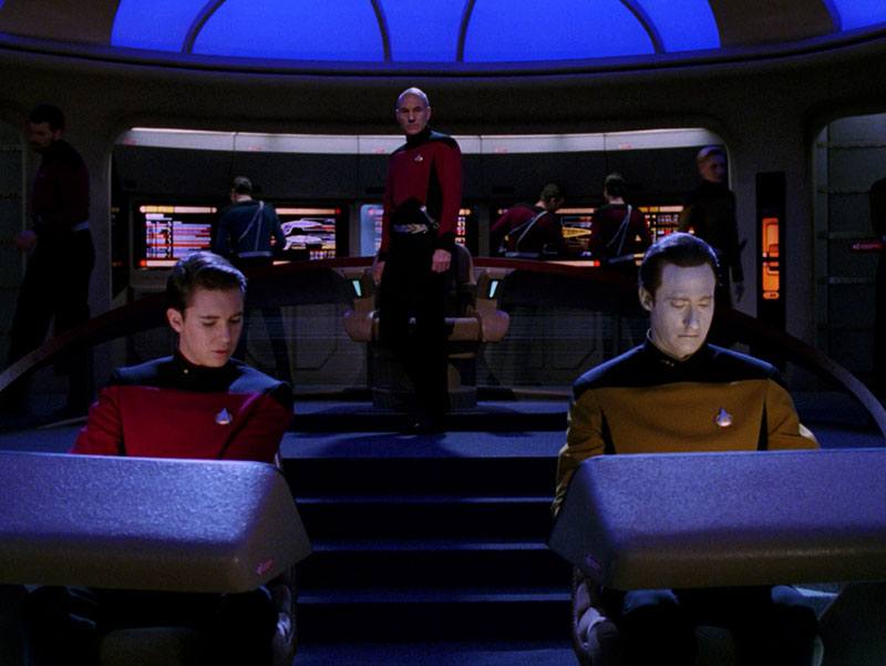 The crew in "Yesterday's Enterprise"