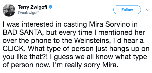 Terry Zwigoff says he was discouraged from hiring Mira Sorvino