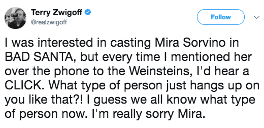 Terry Zwigoff says he was discouraged from hiring Mira Sorvino Terry Zwigoff says he was discouraged from hiring Mira Sorvino