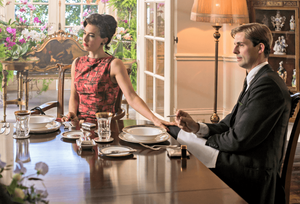 Vanessa Kirby as Princess Margaret and Matthew Goode as Tony Armstrong-Jones in The Crown