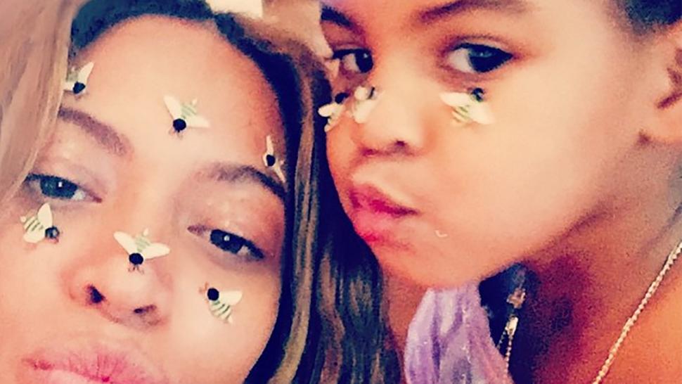 Beyonce and Blue with bee stickers Beyonce and Blue with bee stickers