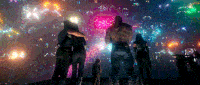 Fireworks for Yondu's Ravager funeral in Guardians of the Galaxy Vol. 2 Fireworks for Yondu's Ravager funeral in Guardians of the Galaxy Vol. 2