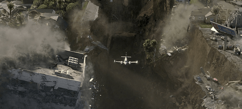 Airplane flying through disaster. Airplane flying through disaster.
