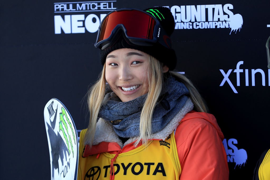 Chloe Kim of the United States looks on after the finals of the FIS Snowboard World Cup 2018